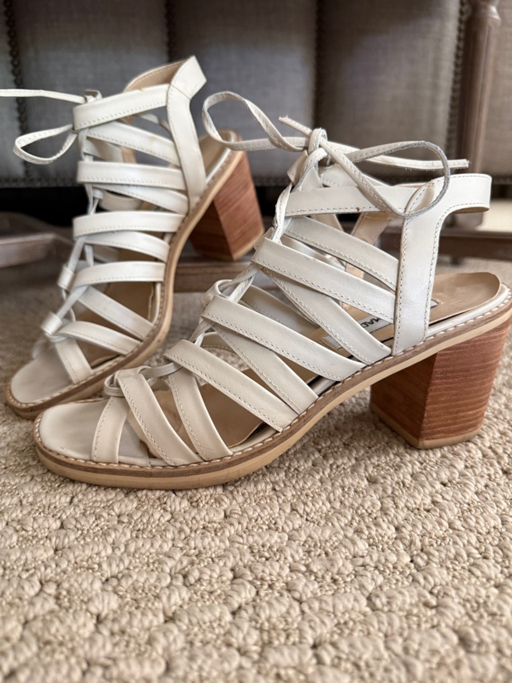 Vintage Steve Madden Greek Lace-up Style Block Heel Sandals , SZ 6 - Picture 2 of 10